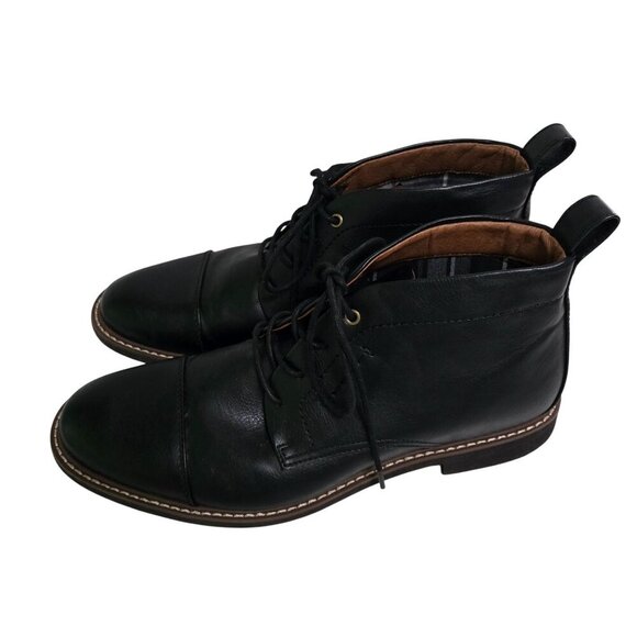 Tommy Hilfiger Gibby Cap Toe Black Leather Chukka Boots Size 11.5/45 - Picture 3 of 10